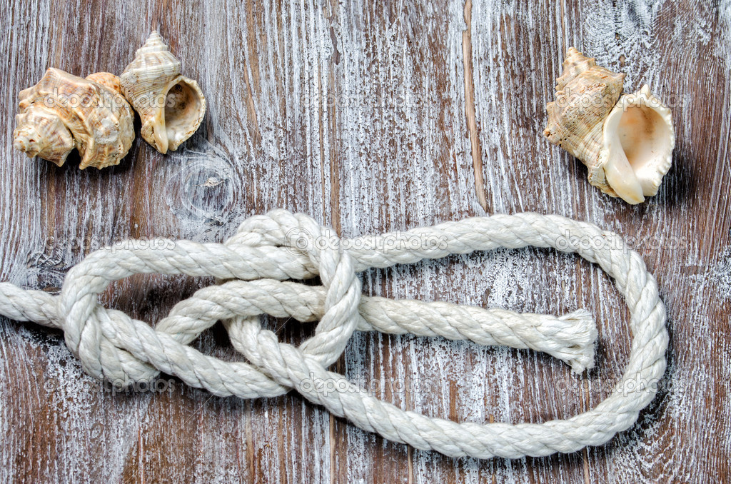 Marine rope tied knot Bowline — Stock Photo © ukka_sv 47977043