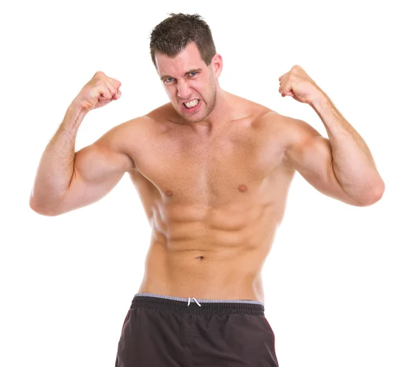 Portrait of angry muscular sports man — Stock Photo, Image