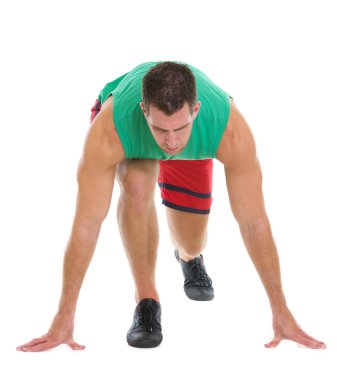 başlangıç pozisyonu için fitness runner hazır