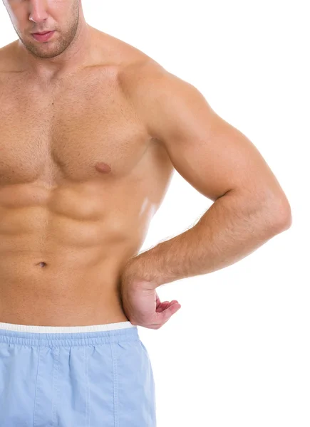 Gros plan sur les muscles abdominaux forts — Photo