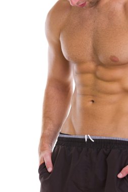 Closeup on abdominal muscles clipart