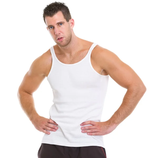 Portrait of tired after workout athletic man — Stock Photo, Image