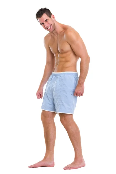 Retrato de comprimento total de homem de esportes musculares — Fotografia de Stock