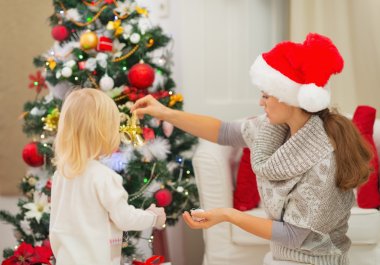 Anne ve bebek Noel ağacı süsleme
