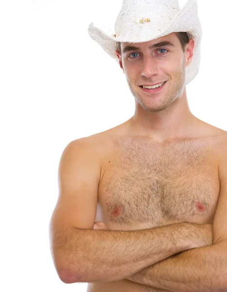 Retrato de un joven sonriente con sombrero —  Fotos de Stock