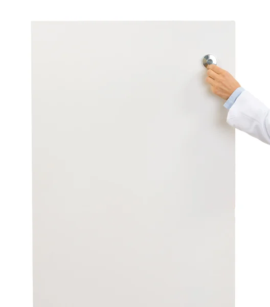 Leere Plakatwand mit Stethoskop — Stockfoto