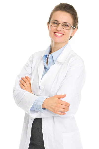 Retrato de médico oftalmólogo feliz con gafas — Foto de Stock