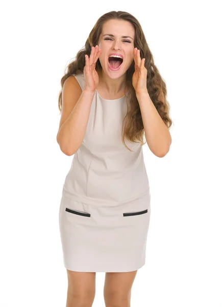 Young woman shouting — Stock Photo, Image
