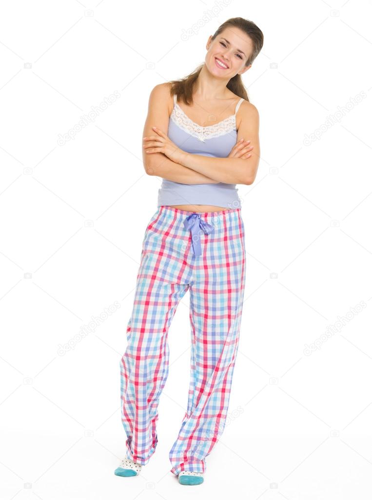 Young woman in pajamas