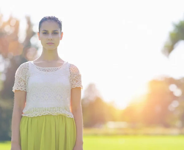 Portrait of girl on meadow — Stock Photo, Image