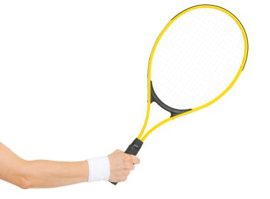 yandan tenis raketi ile portre