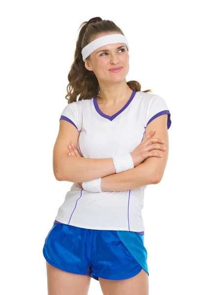 Portrait of thoughtful tennis player — Stock Photo, Image