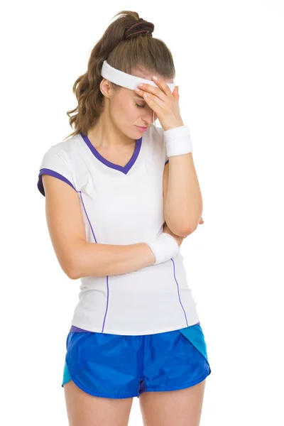 Stressed tennis player — Stock Photo, Image