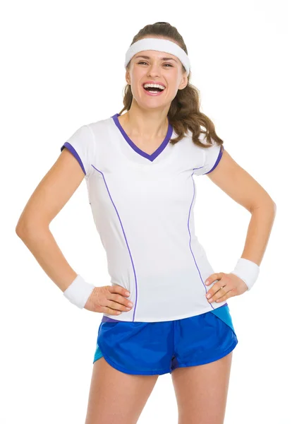 Portrait of smiling female tennis player — Stock Photo, Image