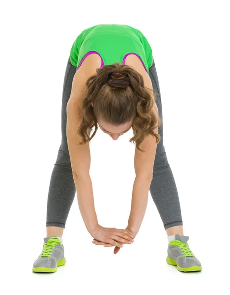 Fitness giovane donna stretching — Foto Stock