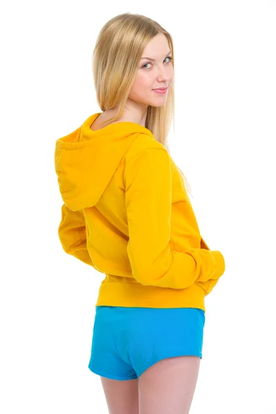 Portrait of happy teenager girl looking back Stock Image