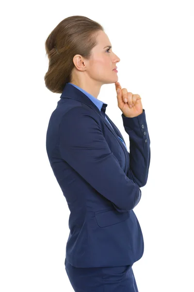 Portret profil przemyślany biznes kobieta — Zdjęcie stockowe