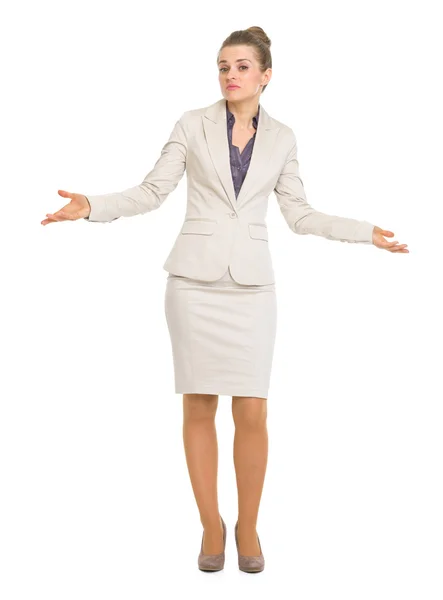 Full length portrait of clueless shrugging — Stock Photo, Image