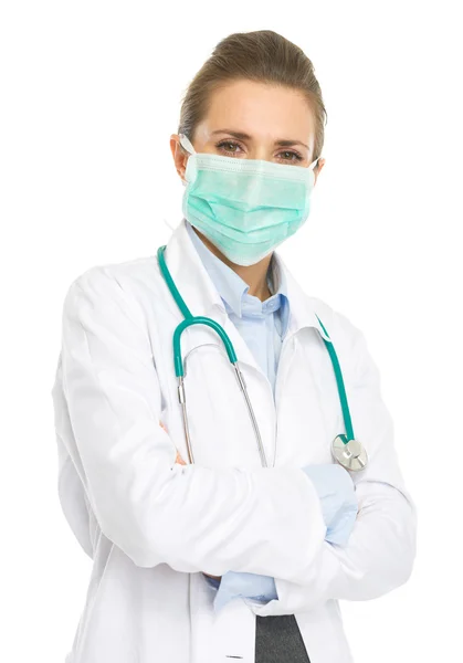 Portrait of doctor woman in mask — Stock Photo, Image