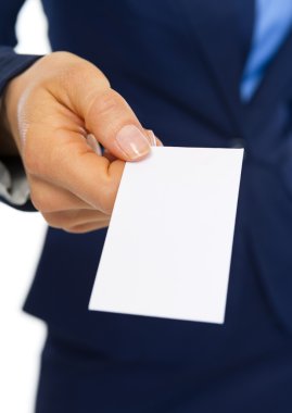 portre üzerinde kartvizit el iş kadını