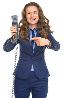 Telefonu olan iş kadını.