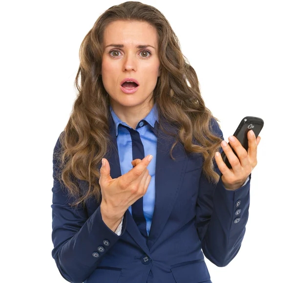 Business woman with phone — Stock Photo, Image