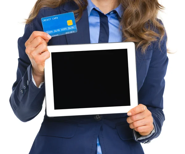 Mujer de negocios con tableta pc —  Fotos de Stock