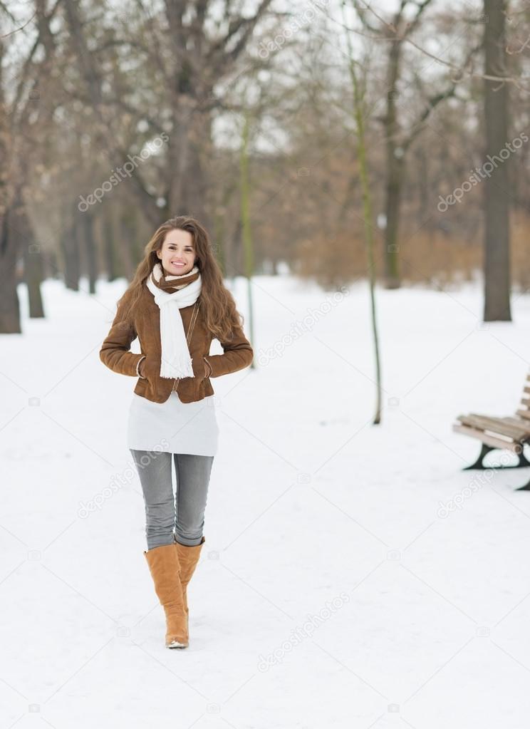 Woman in winter outdoors
