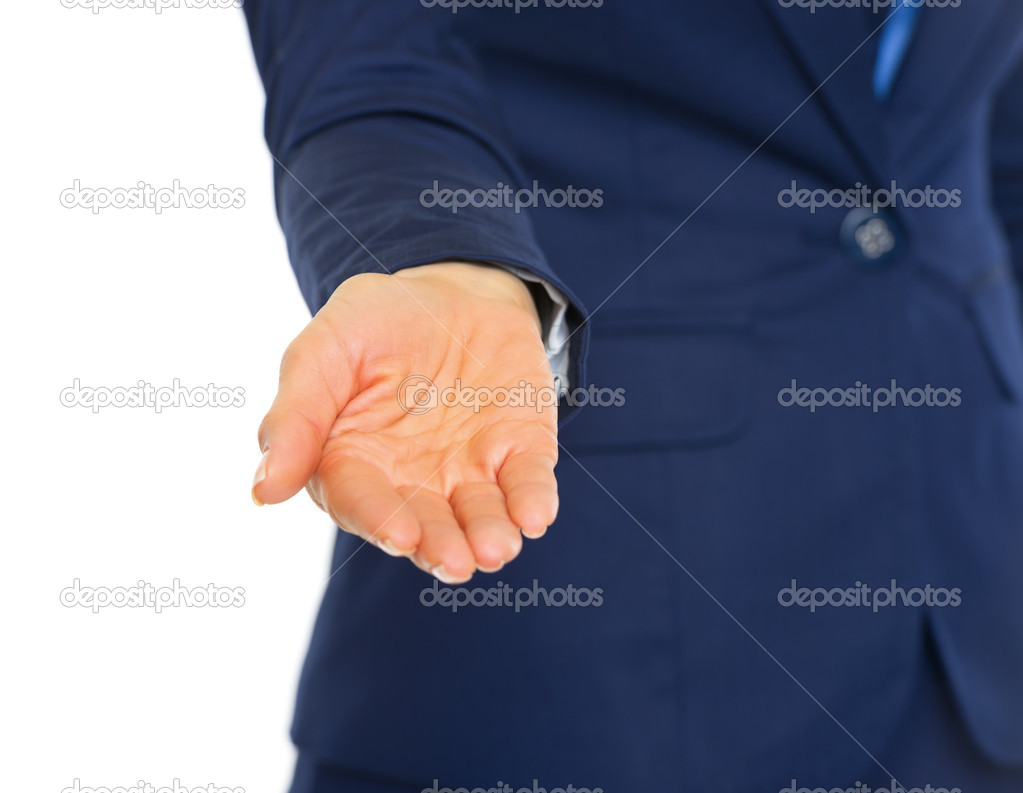Business woman with outstretched hand