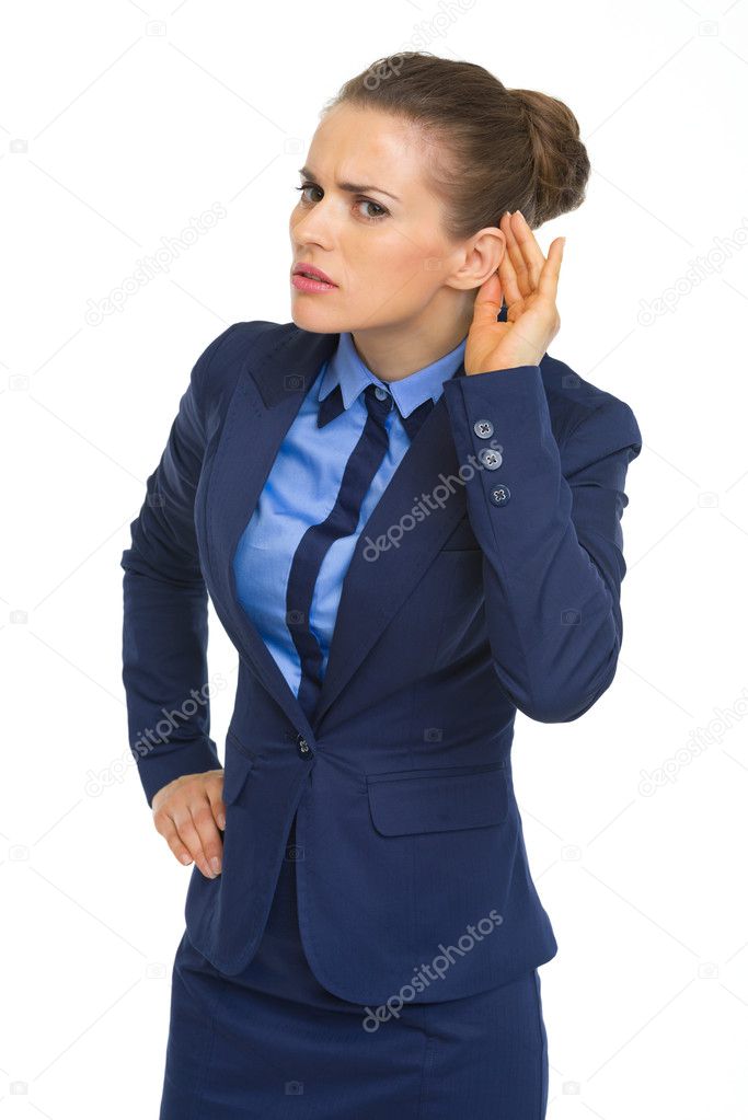 Businesswoman listening