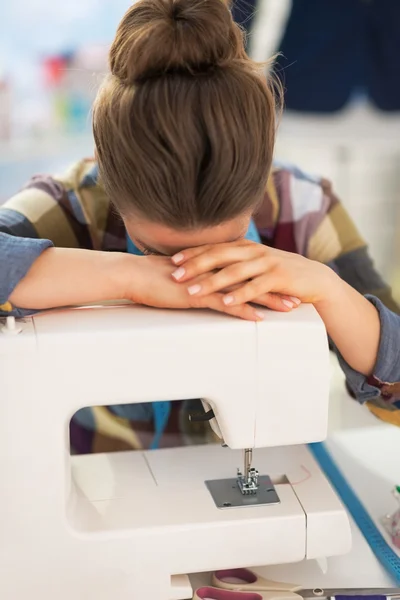 Stressed seamstress — Stock Photo, Image