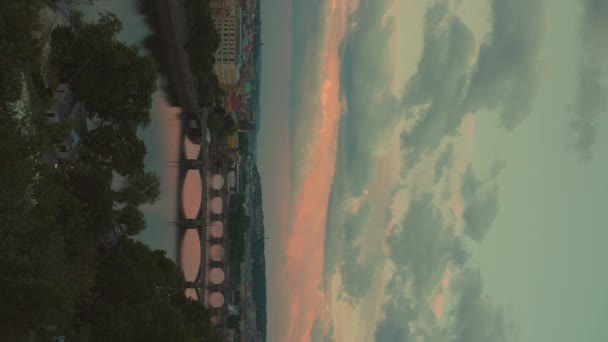 Краєвид Річкою Влтава Празі Чеська Республіка Вночі — стокове відео