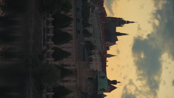 Landscape Vitus Cathedral Evening Prague Czech Republic — Stock video