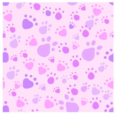 Pink and violet pet legs imprint seamless pattern clipart