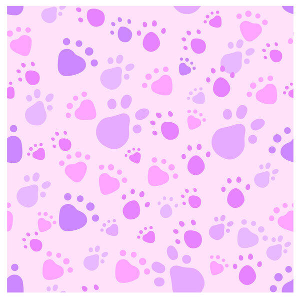 Pink and violet pet legs imprint seamless pattern