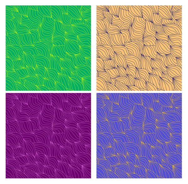 Set of artistic wavy hand drawn seamless patterns for you — Stockfoto