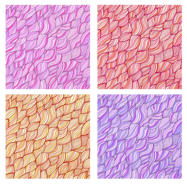 Set of artistic wavy hand drawn seamless patterns for you — Stockfoto