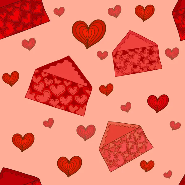 Envelopes Valentine padrão sem costura — Fotografia de Stock