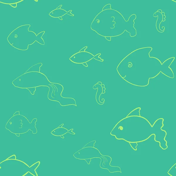 Lakonický rybích bezproblémové — Stockový vektor
