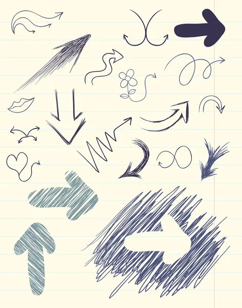 El çizilmiş oklar kümesi