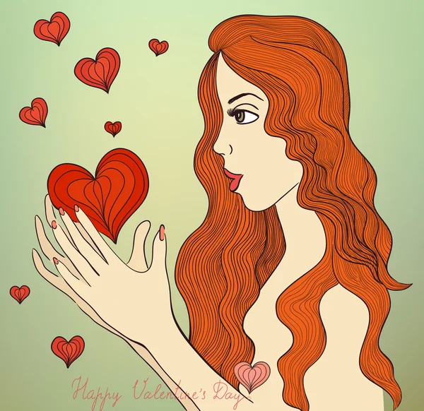Valentine fille — Image vectorielle