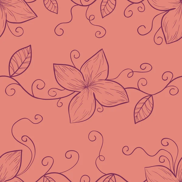 Motif floral sans couture dans des couleurs rétro — Image vectorielle