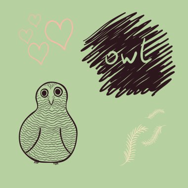 vektör baykuş kartı