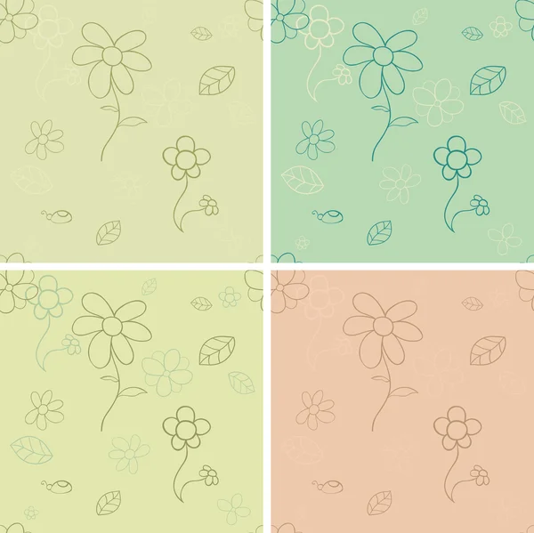 Vintage seamless pattern set — Stock Vector