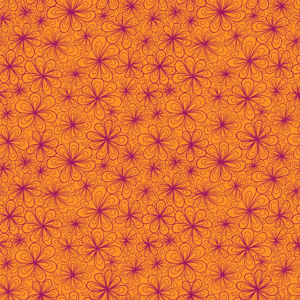 定型化された花とカラフルな抽象的なシームレスな花 — ストックベクタ
