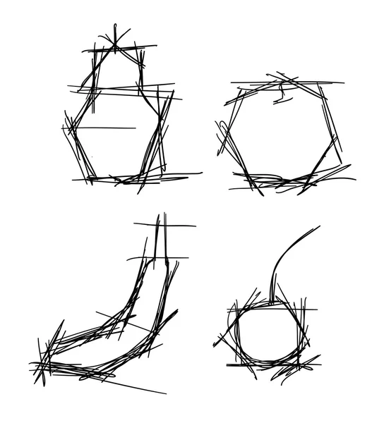 Ensemble de croquis — Image vectorielle