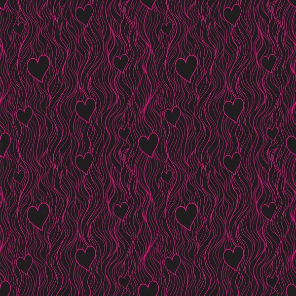 Corazones y ondas estilizadas — Vector de stock