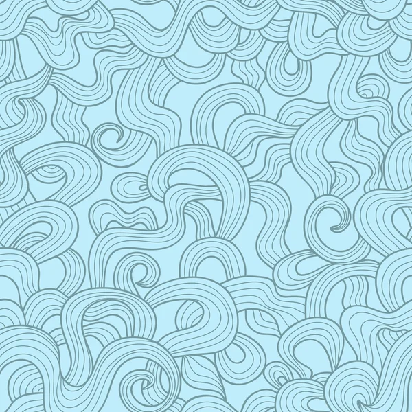 抽象波浪矢量无缝花纹复古蓝颜色 — 图库矢量图片