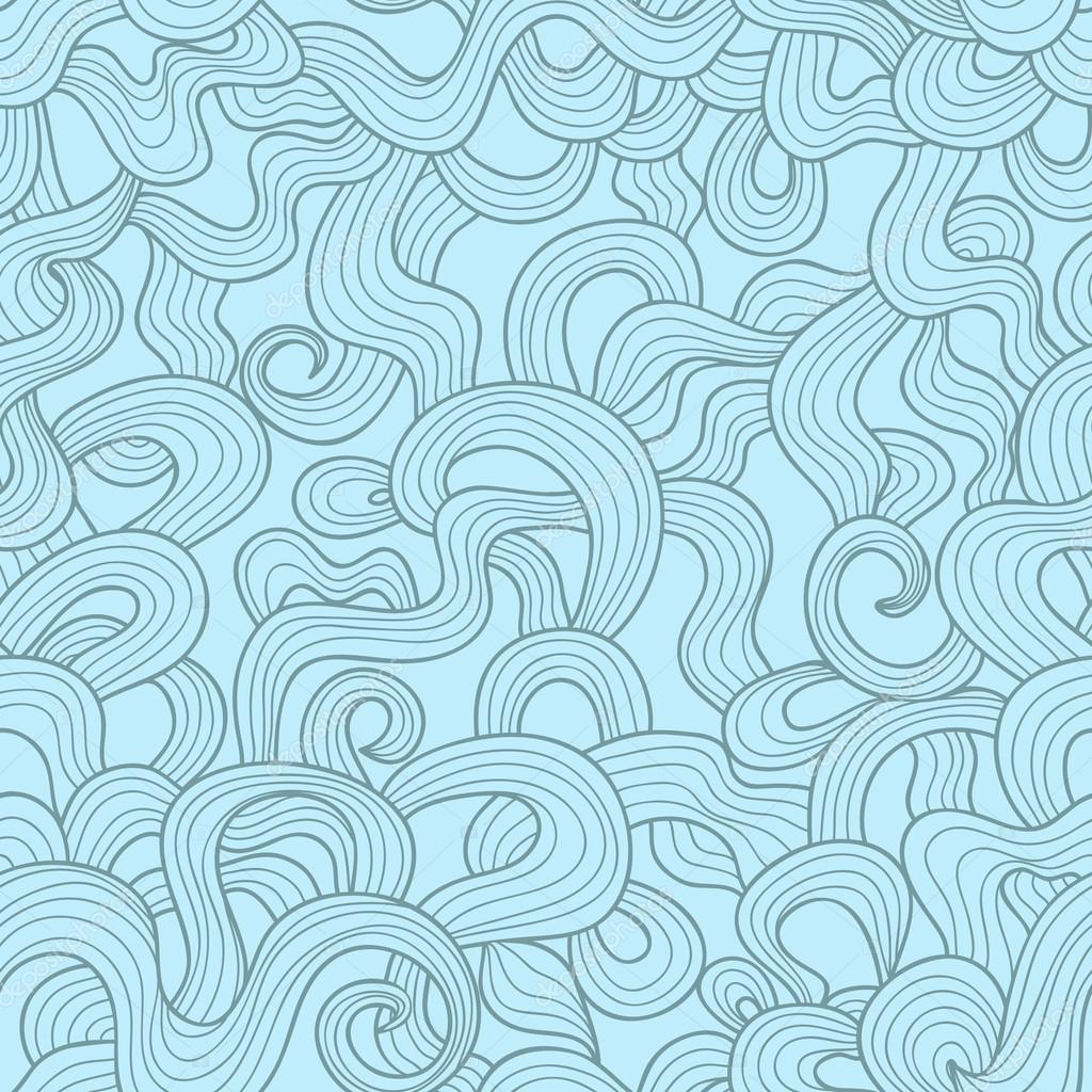 Abstract wavy vector seamless pattern in retro blue colors — Stock ...