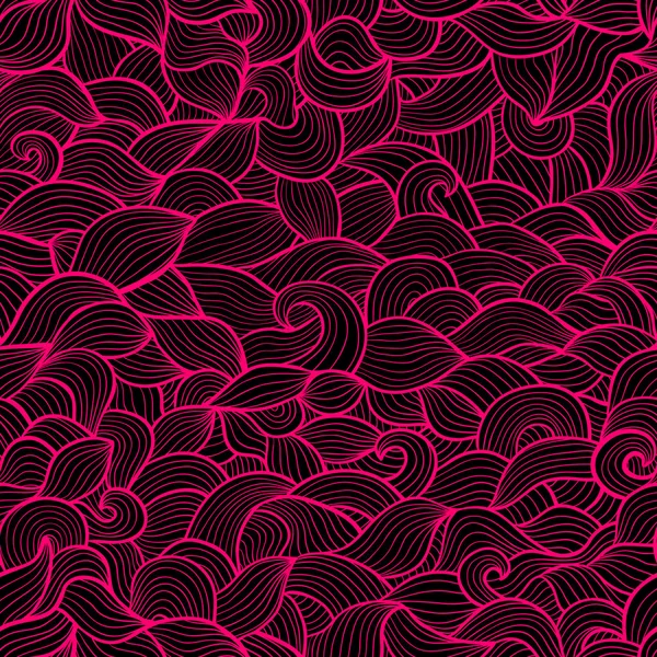 Contraste rose et noir abstrait vecteur ondulé motif sans couture — Image vectorielle